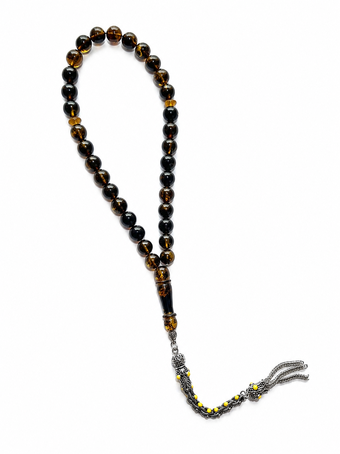 Night Amber Prayer Beads