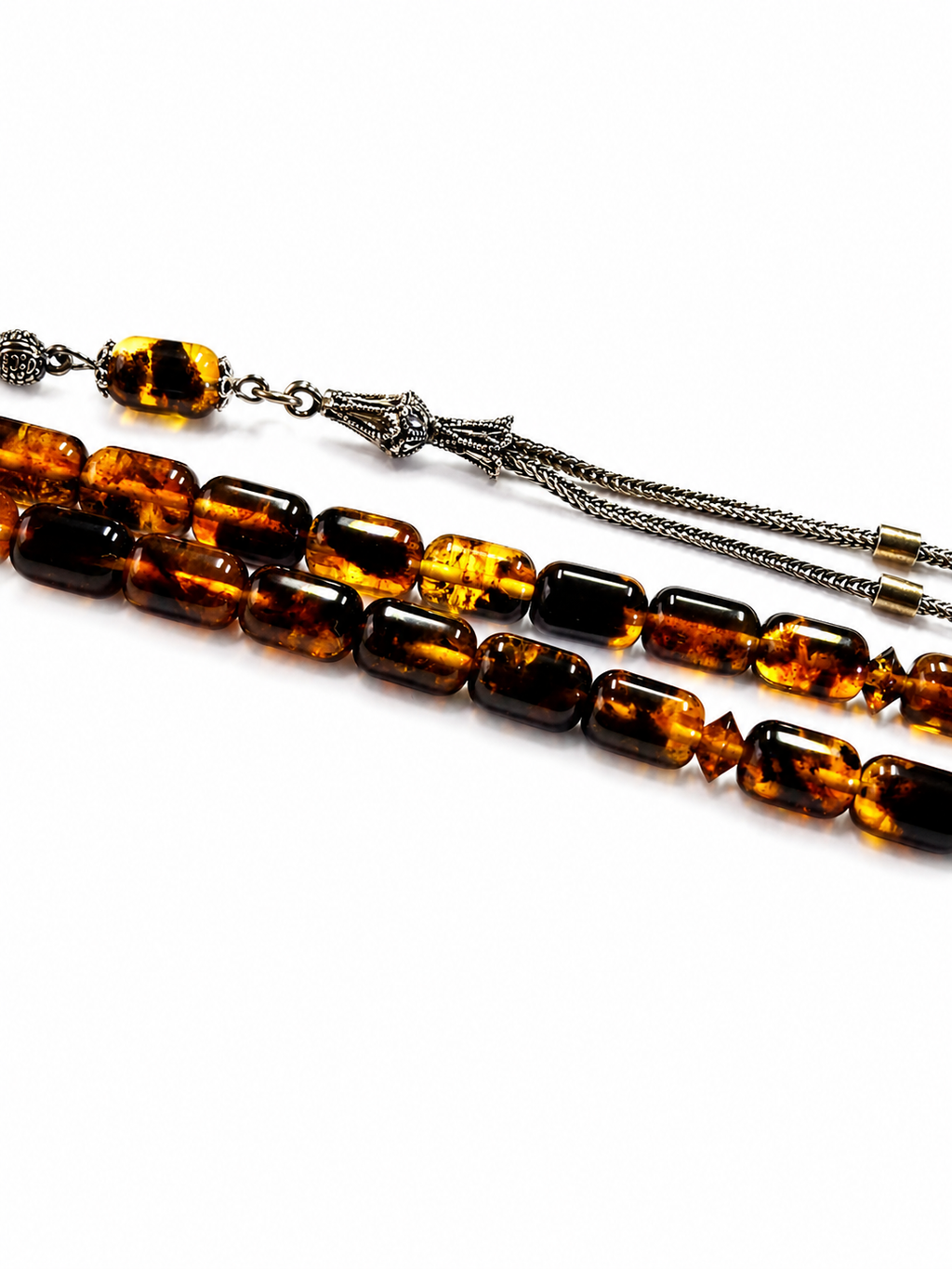 Crescent Moon Star Amber Rosary